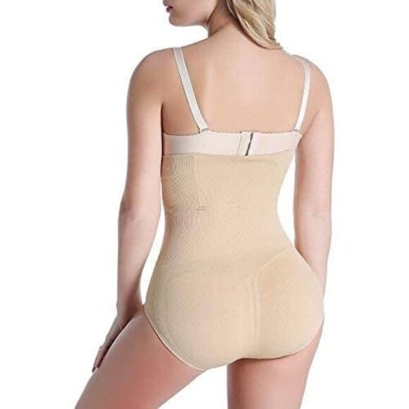 Women Cream Waist Tummy Control Panties Body Shaper High Shapewear Brief Lifter - Picture 2 of 7